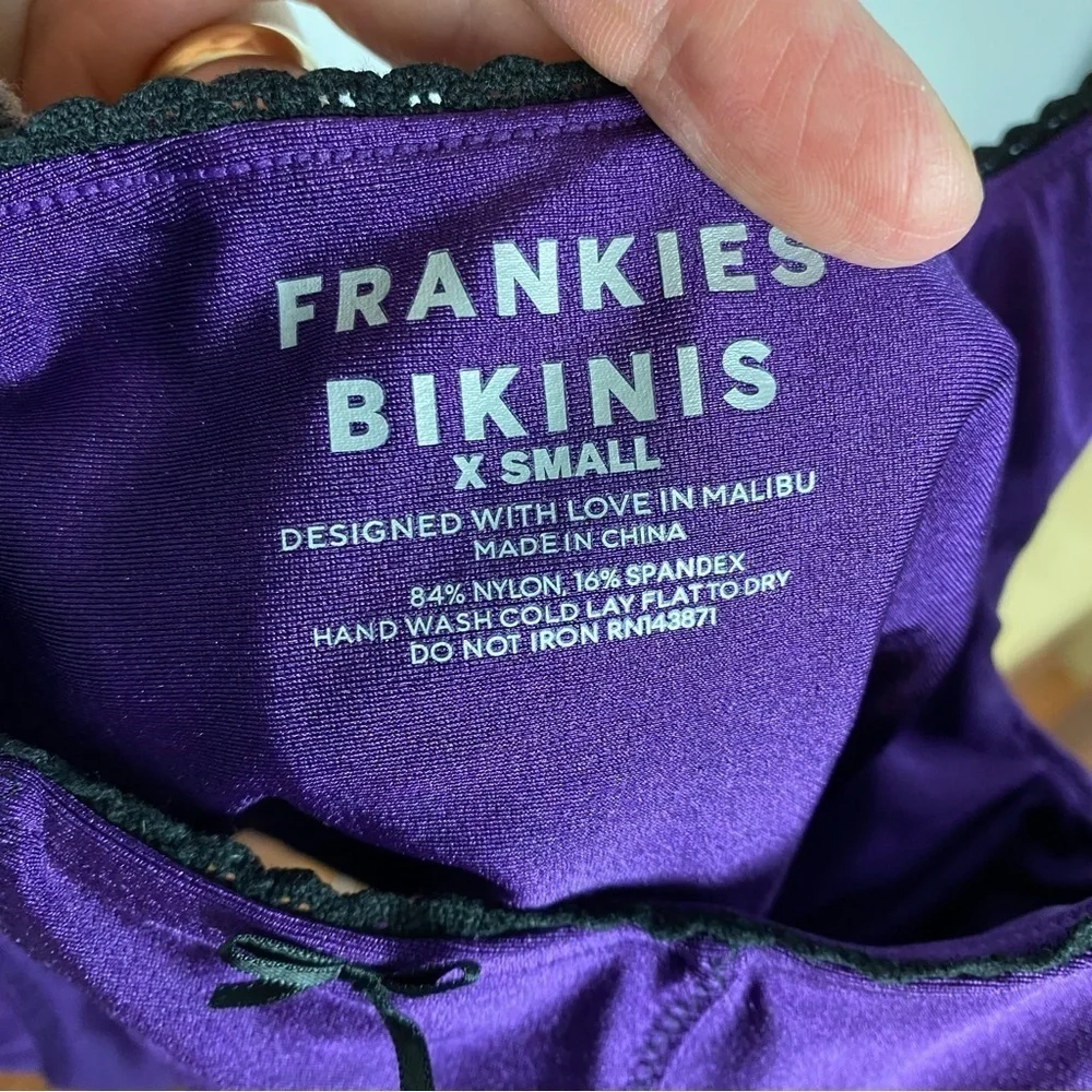 Frankie’s Bikinis Purple Corset Top Womens Size XS Victoria Shine Crop Top